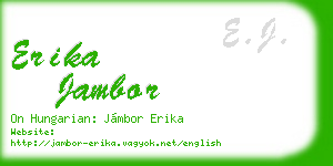 erika jambor business card
